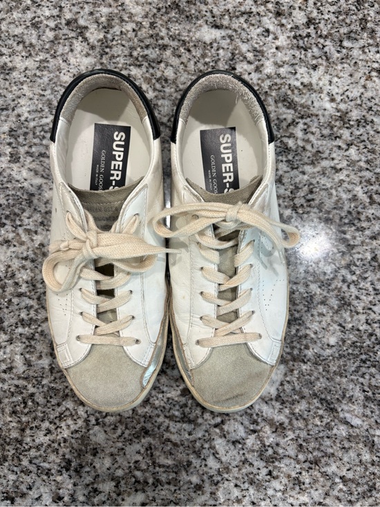 Golden Goose Shoes - Golden Goose White and Black Super-Star Low-Top Sneakers